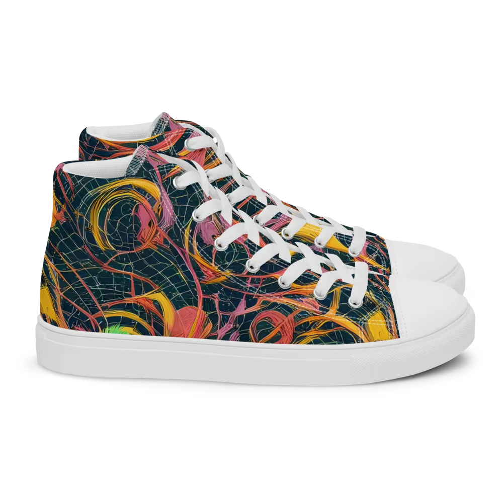 Cosmic Underbrush on Women's High Top Canvas Shoes — Right
