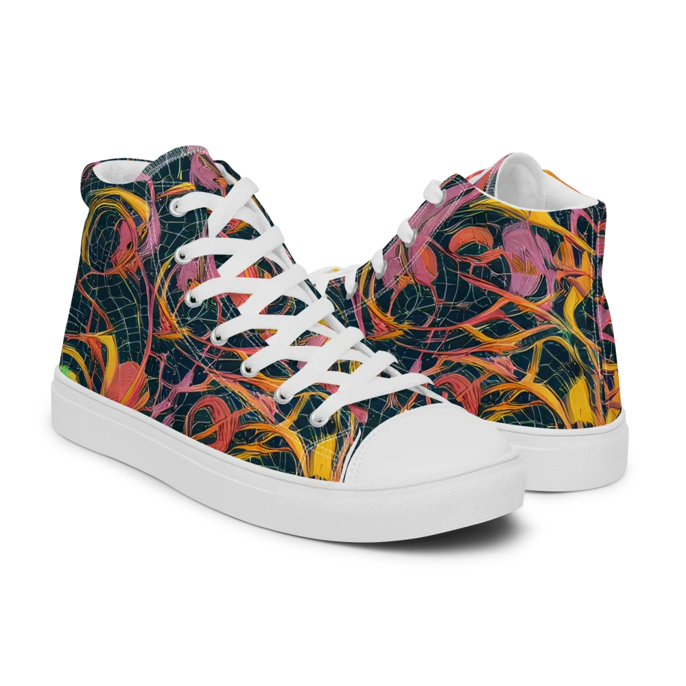 Cosmic Underbrush on Women's High Top Canvas Shoes — Right