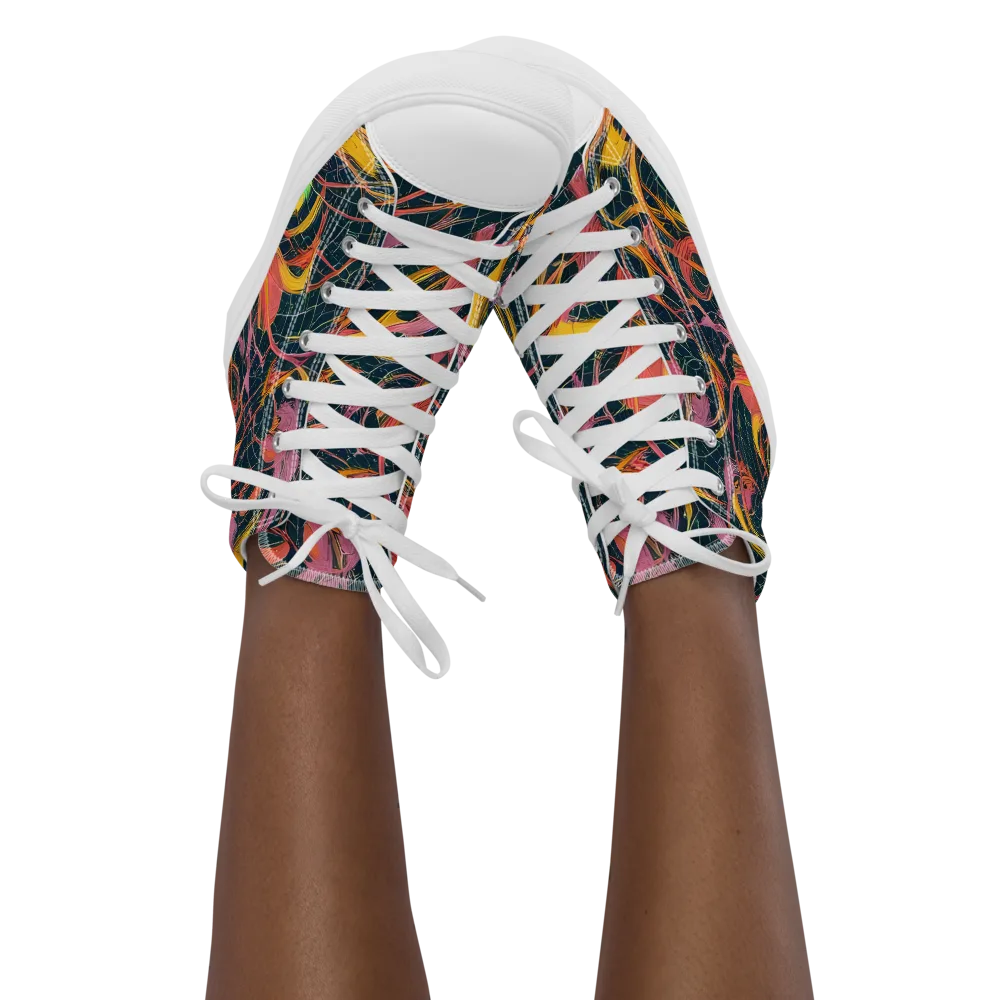 Cosmic Underbrush on Women's High Top Canvas Shoes — Front