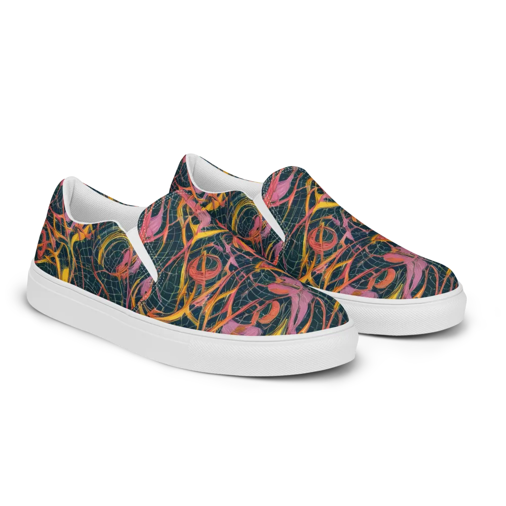 Cosmic Underbrush on Men's Slip-On Canvas Shoes — Right Front