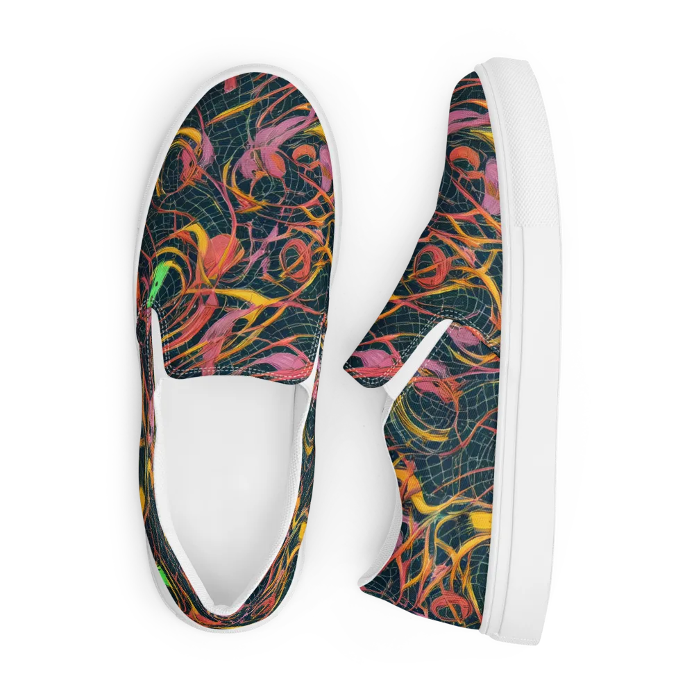 Cosmic Underbrush on Men's Slip-On Canvas Shoes — Front