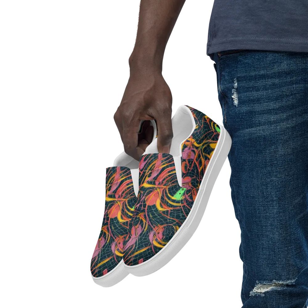Cosmic Underbrush on Men's Slip-On Canvas Shoes — Left Front
