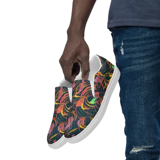 Cosmic Underbrush on a Men's Slip-On Canvas Shoes