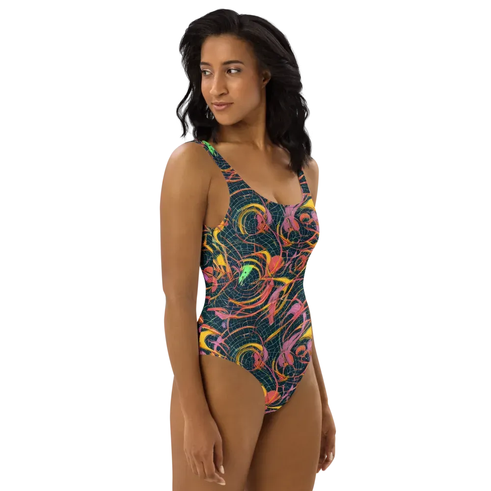 Cosmic Underbrush on One-Piece Swimsuit — Right