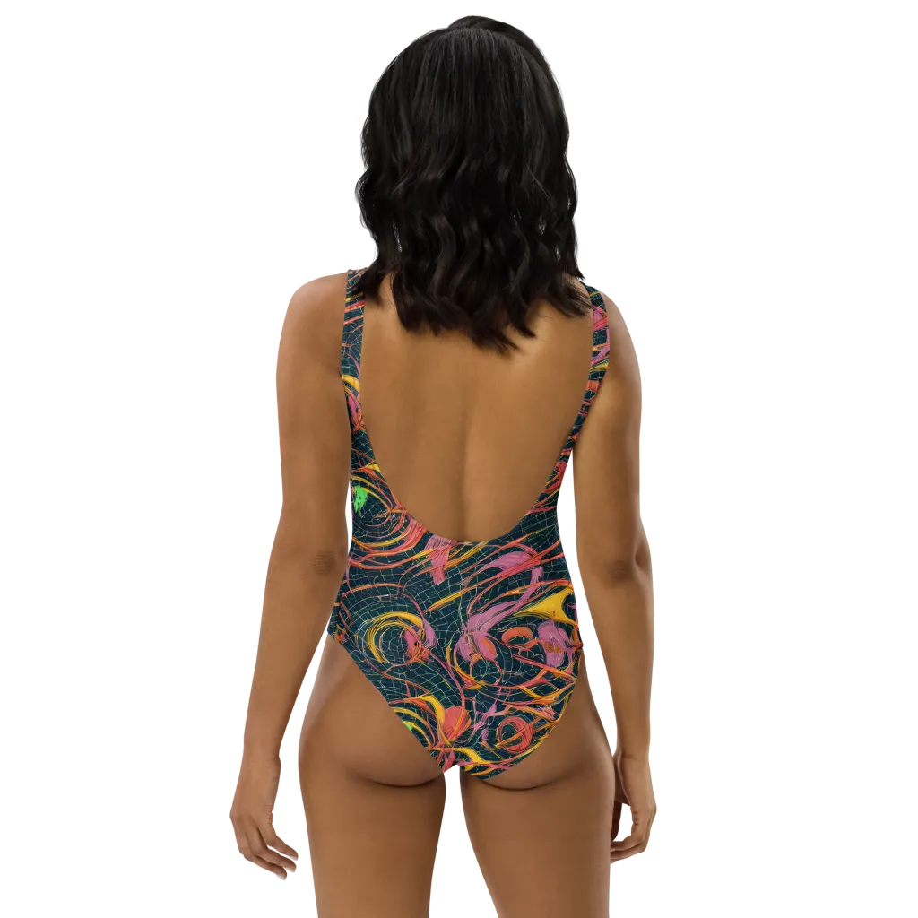 Cosmic Underbrush on One-Piece Swimsuit — Back