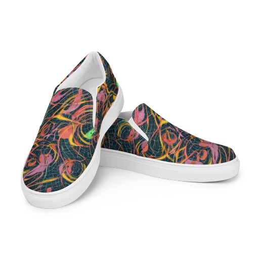 Cosmic Underbrush on a Women's Slip-On Canvas Shoes