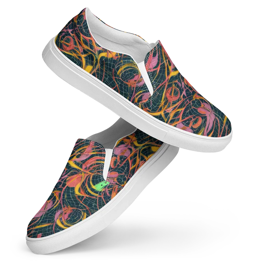 Cosmic Underbrush on Women's Slip-On Canvas Shoes — Front