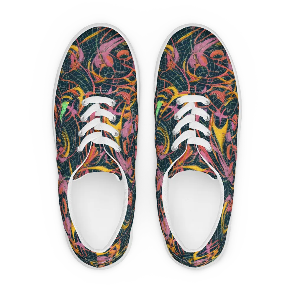 Cosmic Underbrush on Men's Lace-Up Canvas Shoes — Front