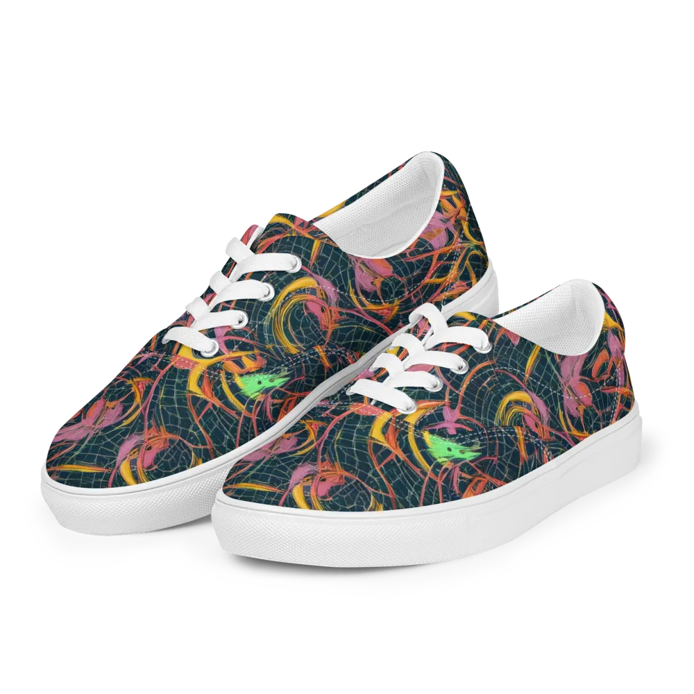 Cosmic Underbrush on Men's Lace-Up Canvas Shoes — Left Front