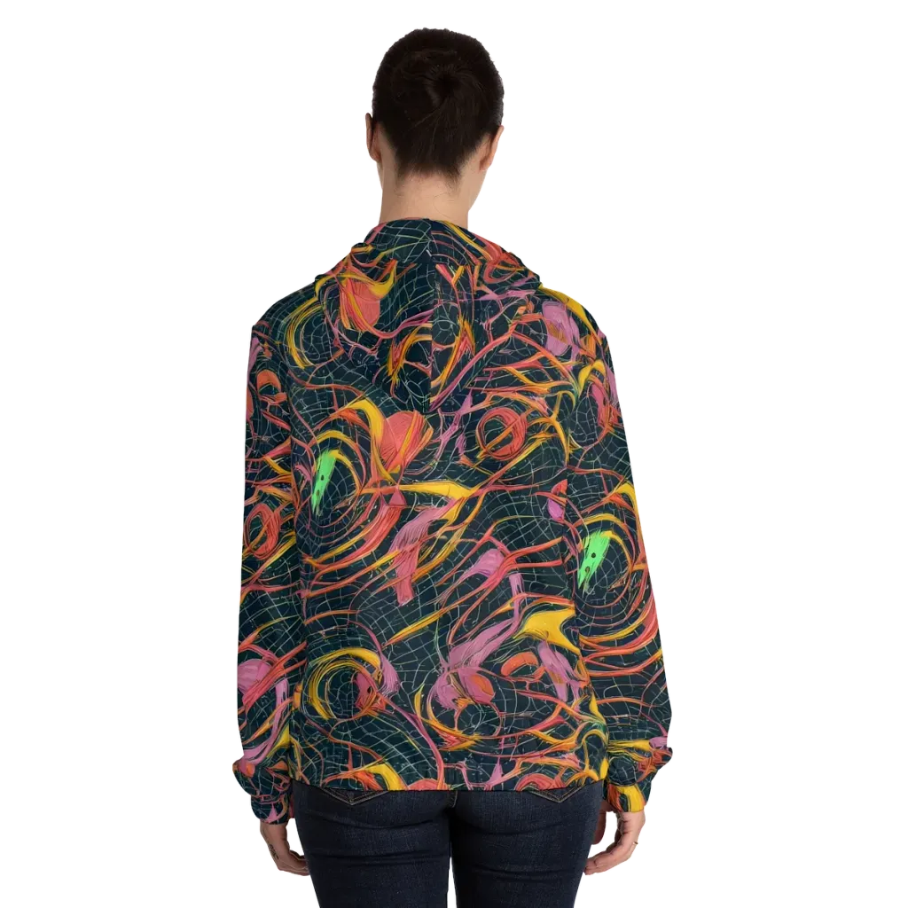 Cosmic Underbrush on Women's Full-Zip Hoodie — Back On Person