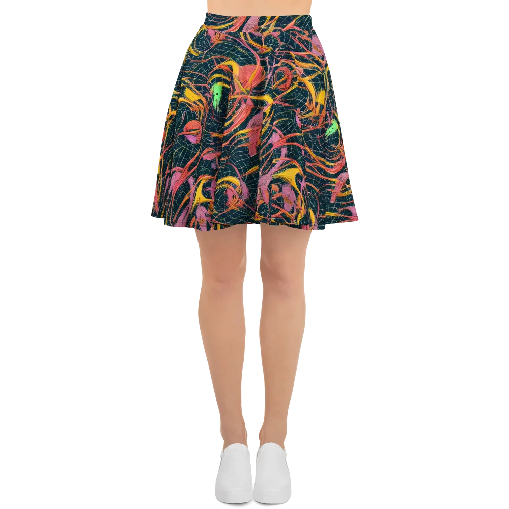Cosmic Underbrush on Skater Skirt — Front
