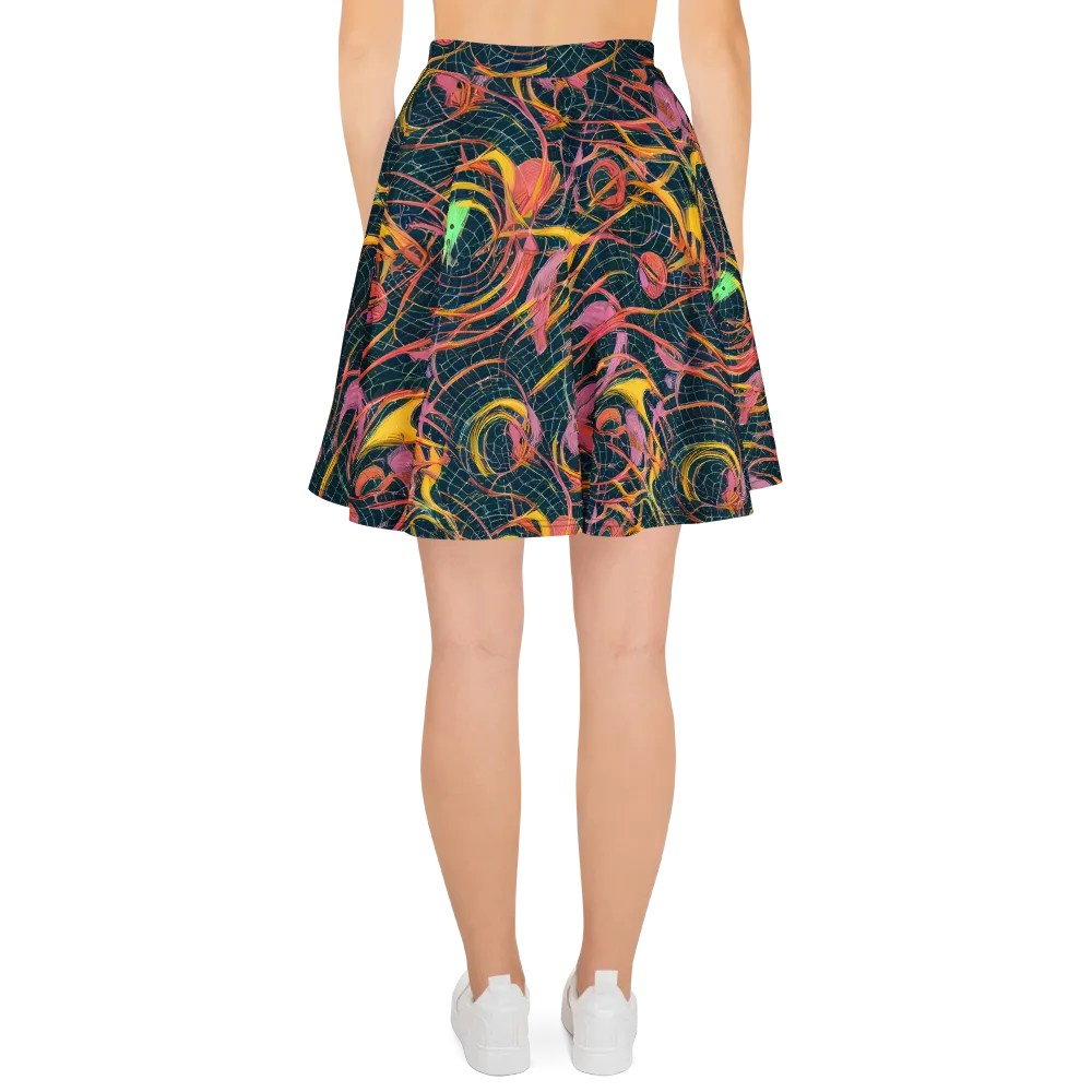 Cosmic Underbrush on Skater Skirt — Back