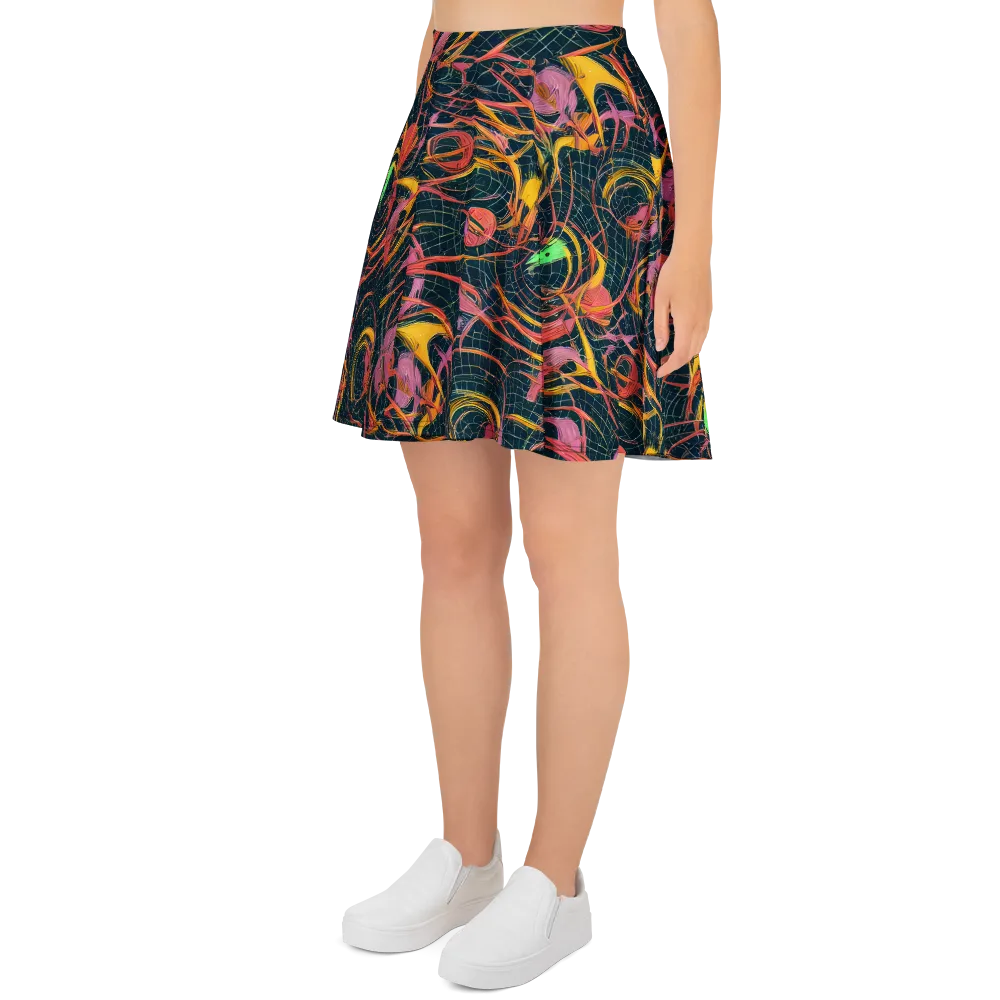 Cosmic Underbrush on Skater Skirt — Left