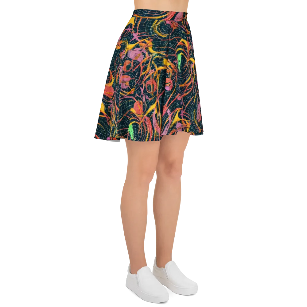 Cosmic Underbrush on Skater Skirt — Right
