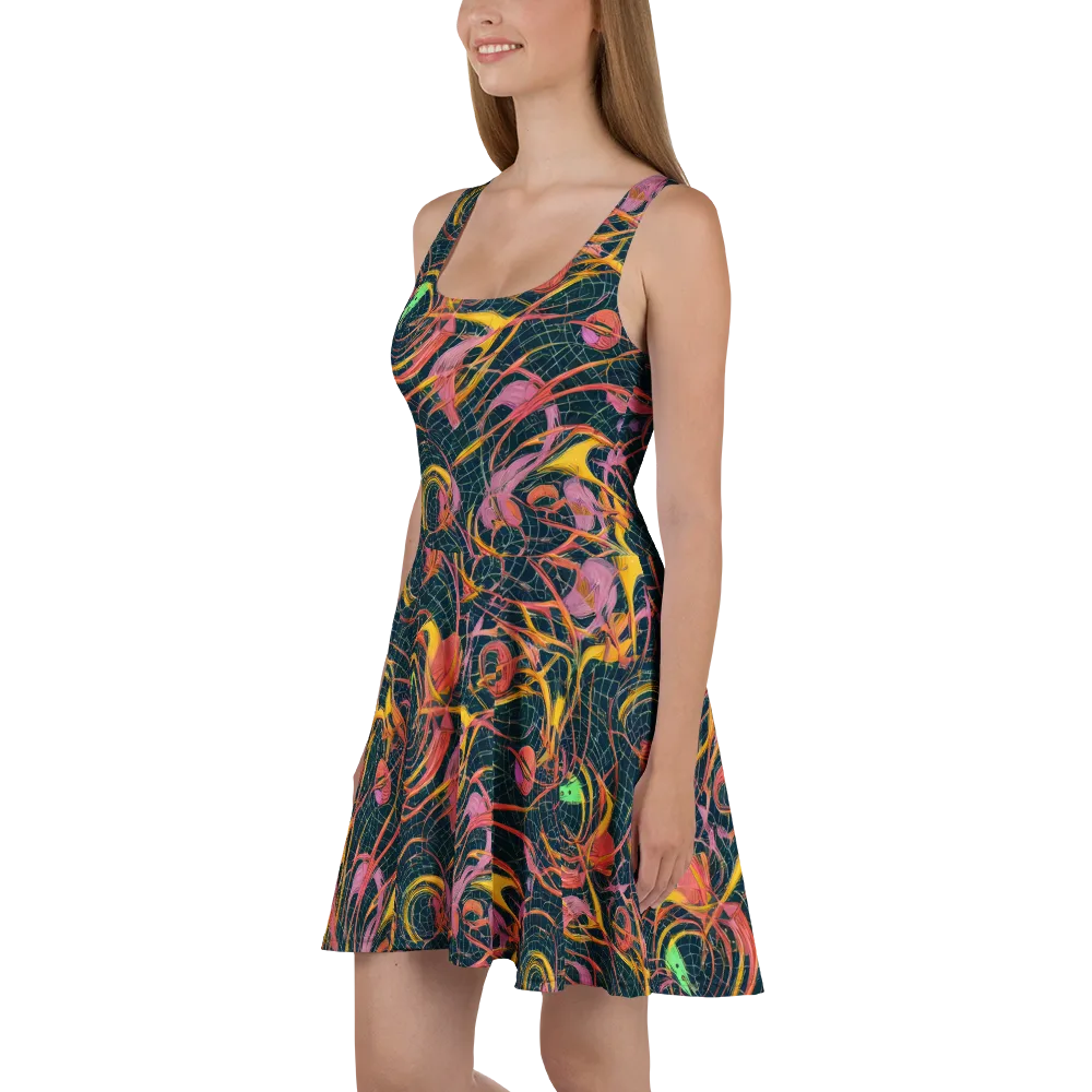 Cosmic Underbrush on Skater Dress — Left