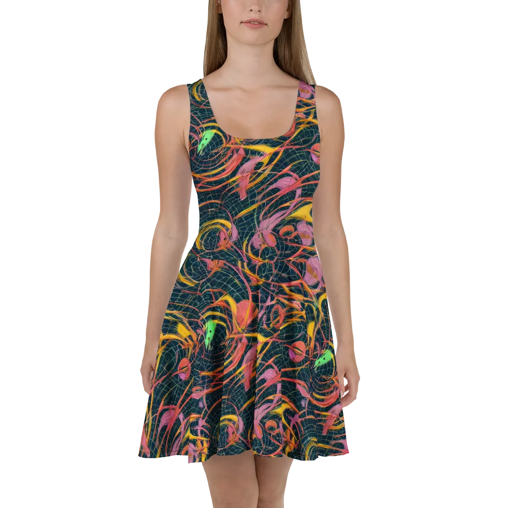 Cosmic Underbrush on Skater Dress — Front