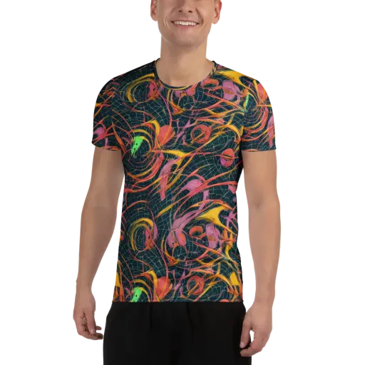 Cosmic Underbrush on a Men's Athletic T-Shirt