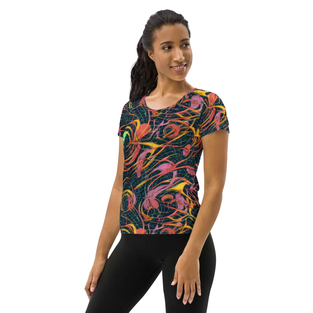 Cosmic Underbrush on Women's Athletic T-Shirt — Left