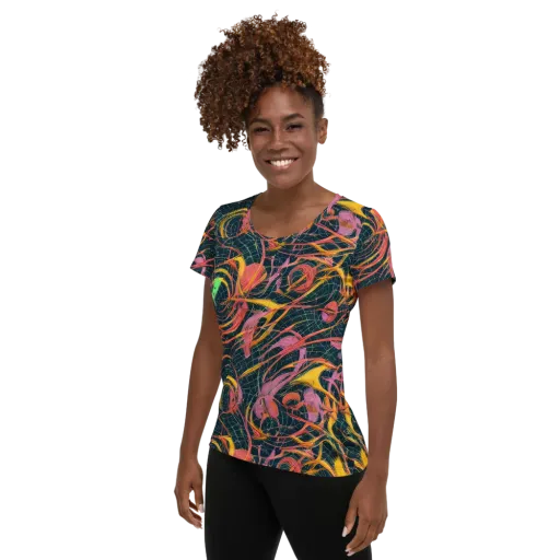 Cosmic Underbrush on a Women's Athletic T-Shirt