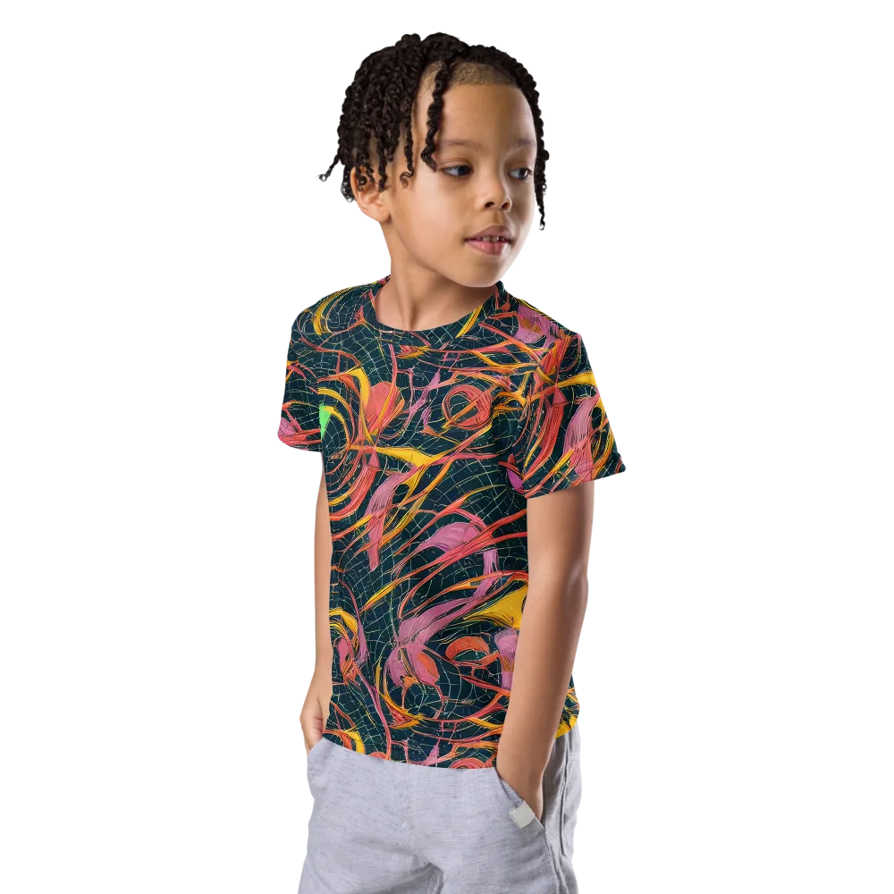 Cosmic Underbrush on Kids Crew Neck T-Shirt — Left Front