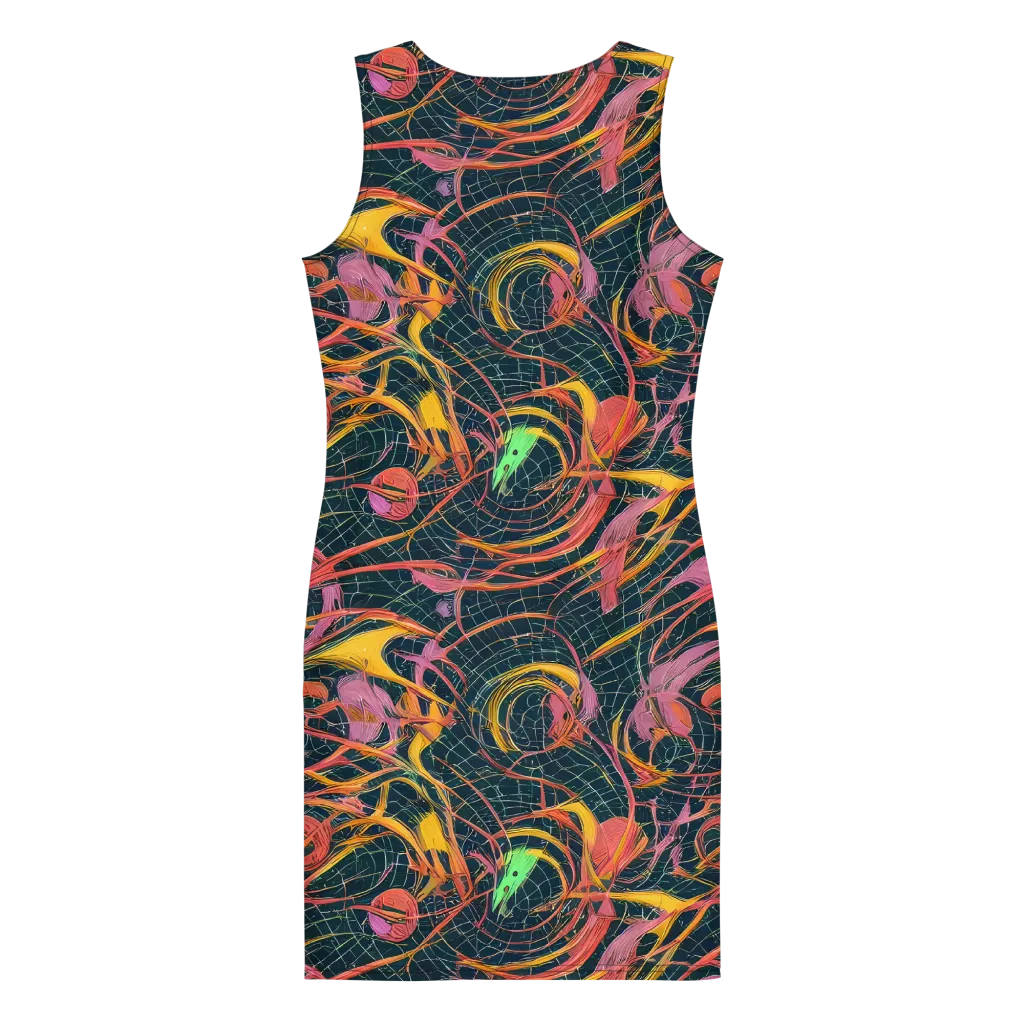 Cosmic Underbrush on Bodycon Dress — Back