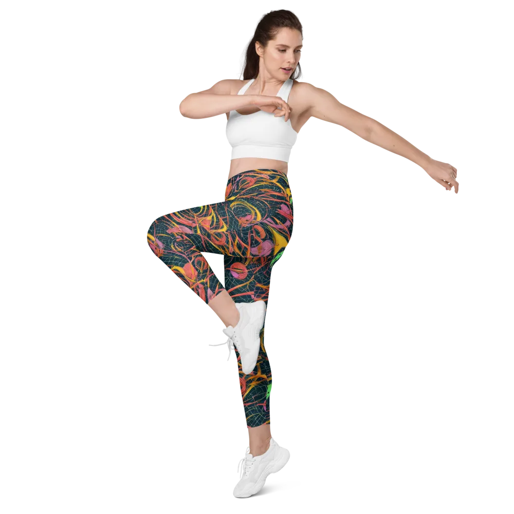 Cosmic Underbrush on Leggings with Pockets — Left Front
