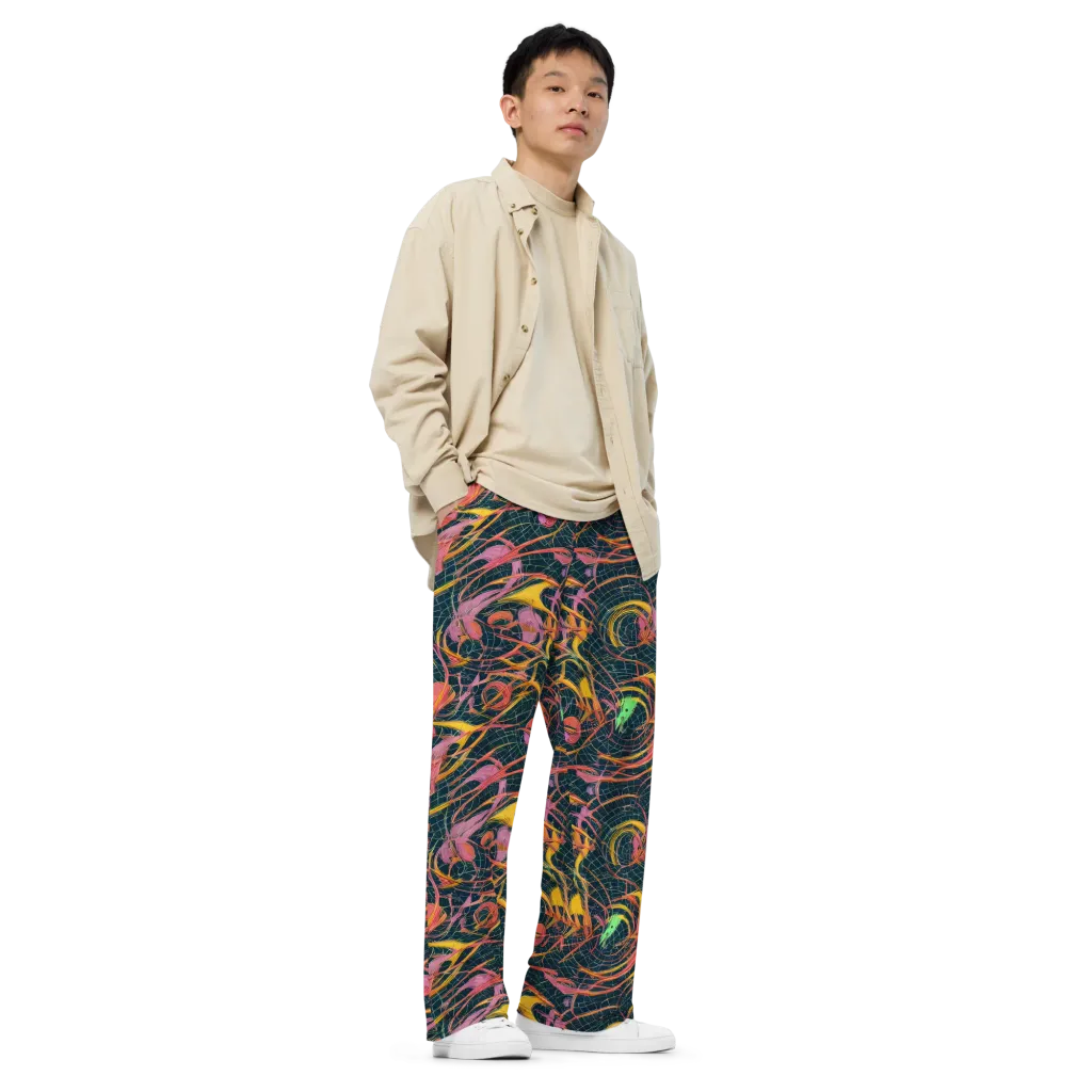 Cosmic Underbrush on Wide-Leg Pants — Right Front