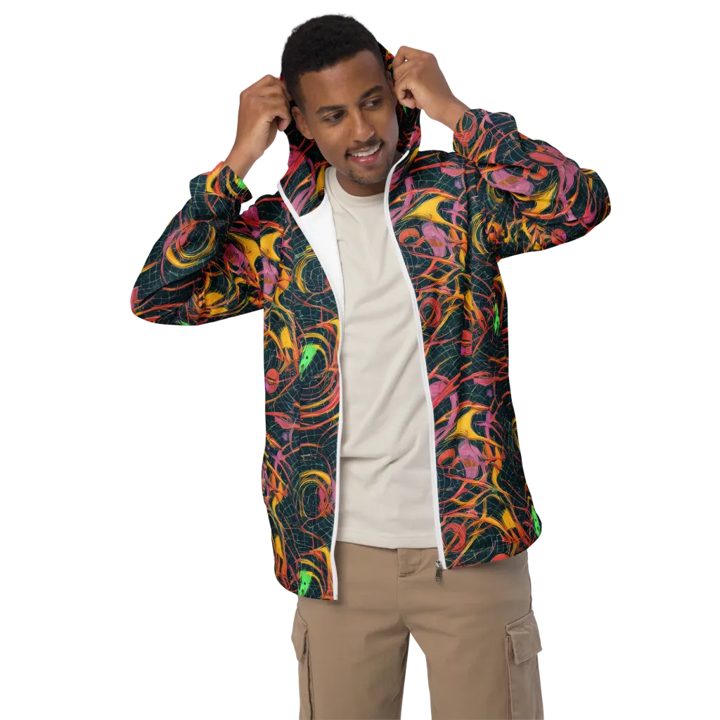 Cosmic Underbrush on Men's Windbreaker — Front