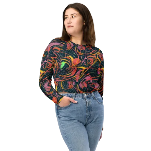 Cosmic Underbrush on a Long Sleeve Crop Top