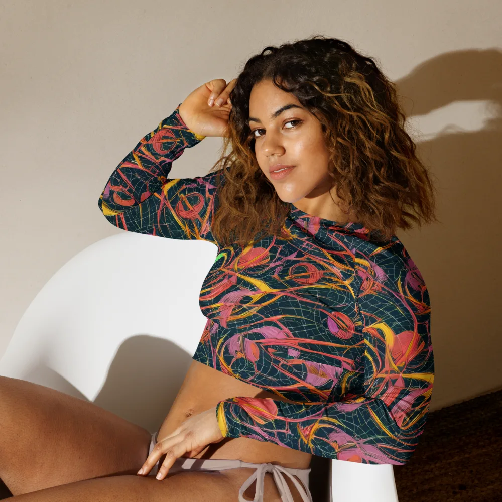 Cosmic Underbrush on Long Sleeve Crop Top — Left Front