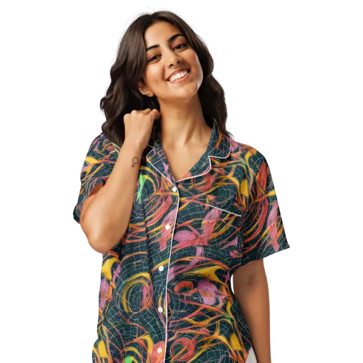 Cosmic Underbrush on a Women's Short Sleeve Pajama Top