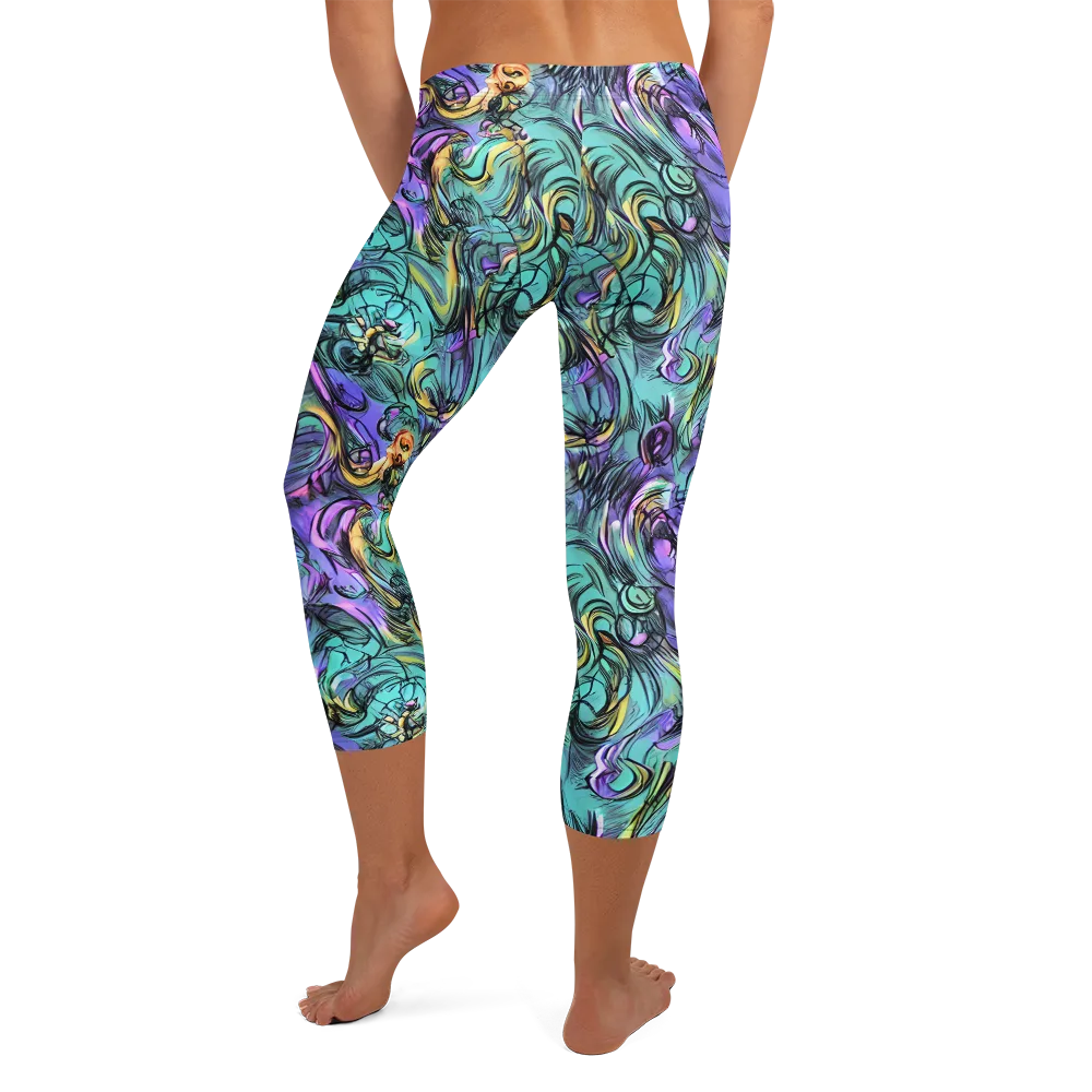 Dreamwave Botanica on Capri Leggings — Back