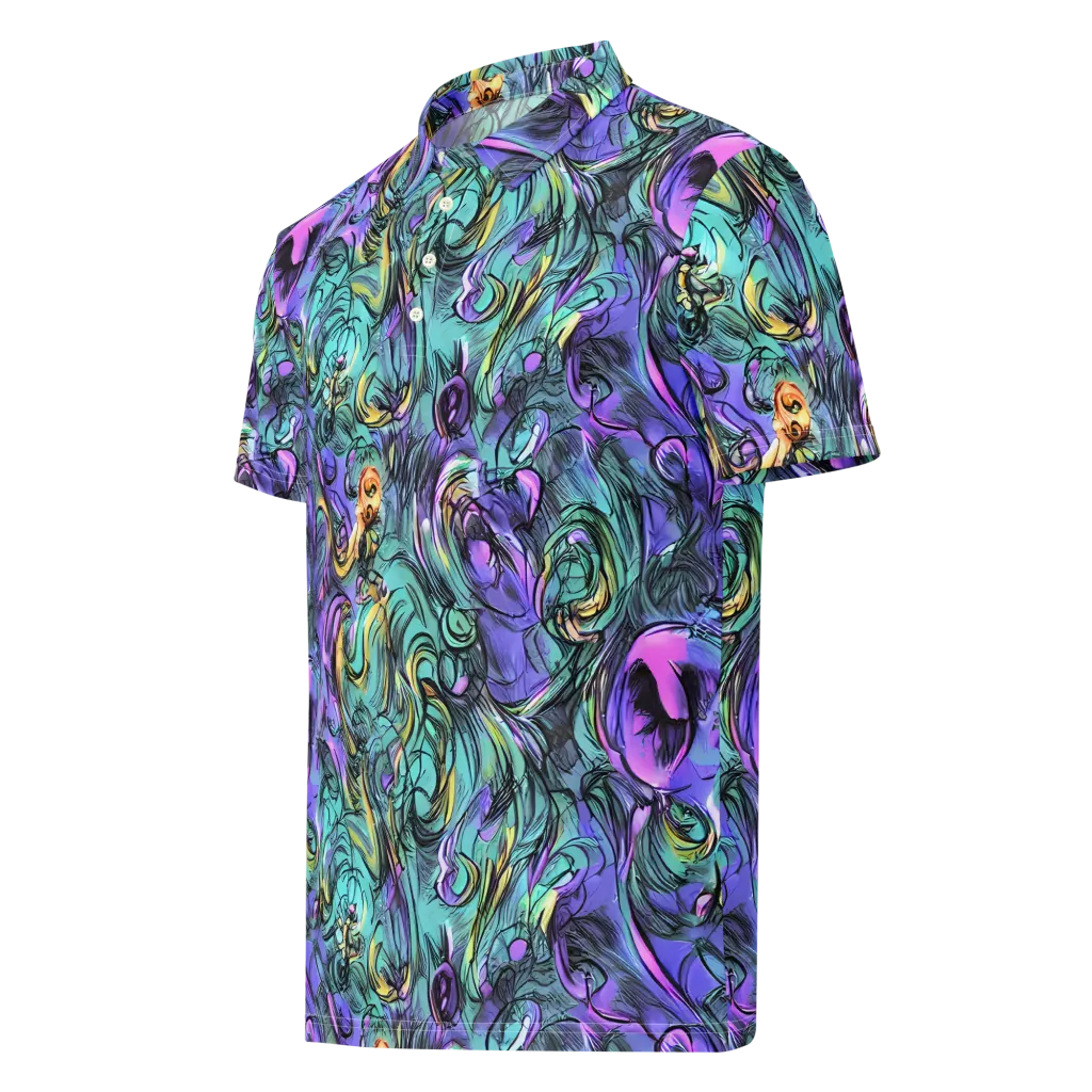Dreamwave Botanica on Men's Slim Fit Polo Shirt — Left Front