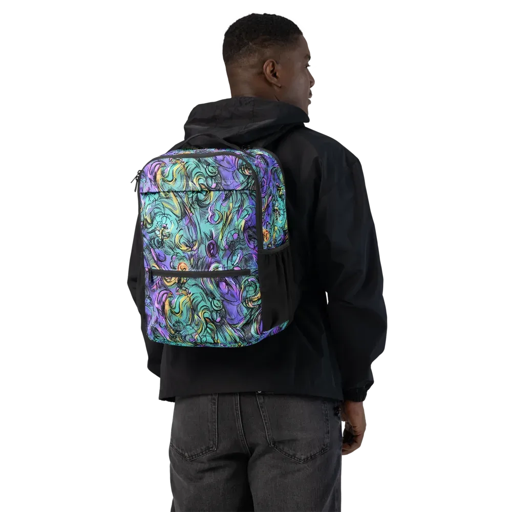 Dreamwave Botanica on Utility Backpack — Back