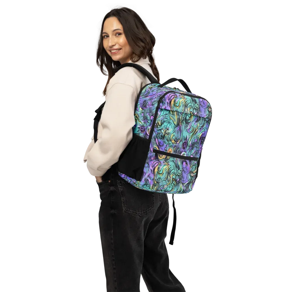 Dreamwave Botanica on Utility Backpack — Back