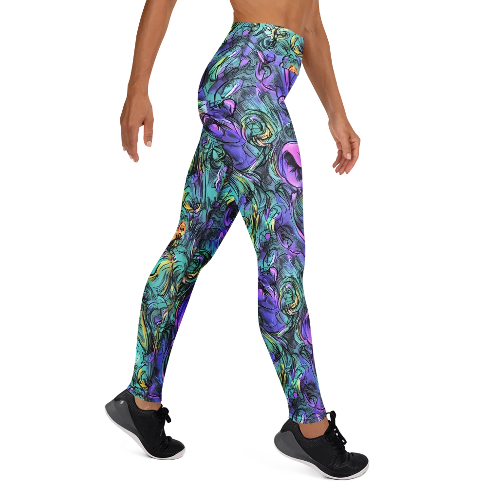Dreamwave Botanica on Yoga Leggings — Right