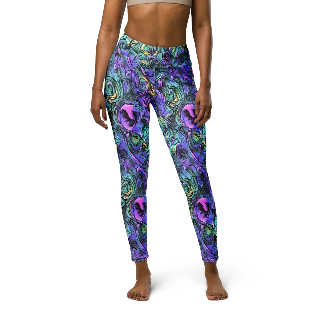 Dreamwave Botanica on Yoga Leggings — Front