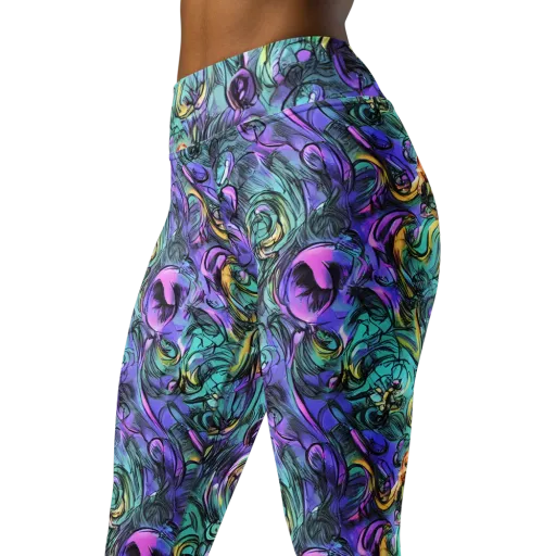 Dreamwave Botanica on a Yoga Leggings