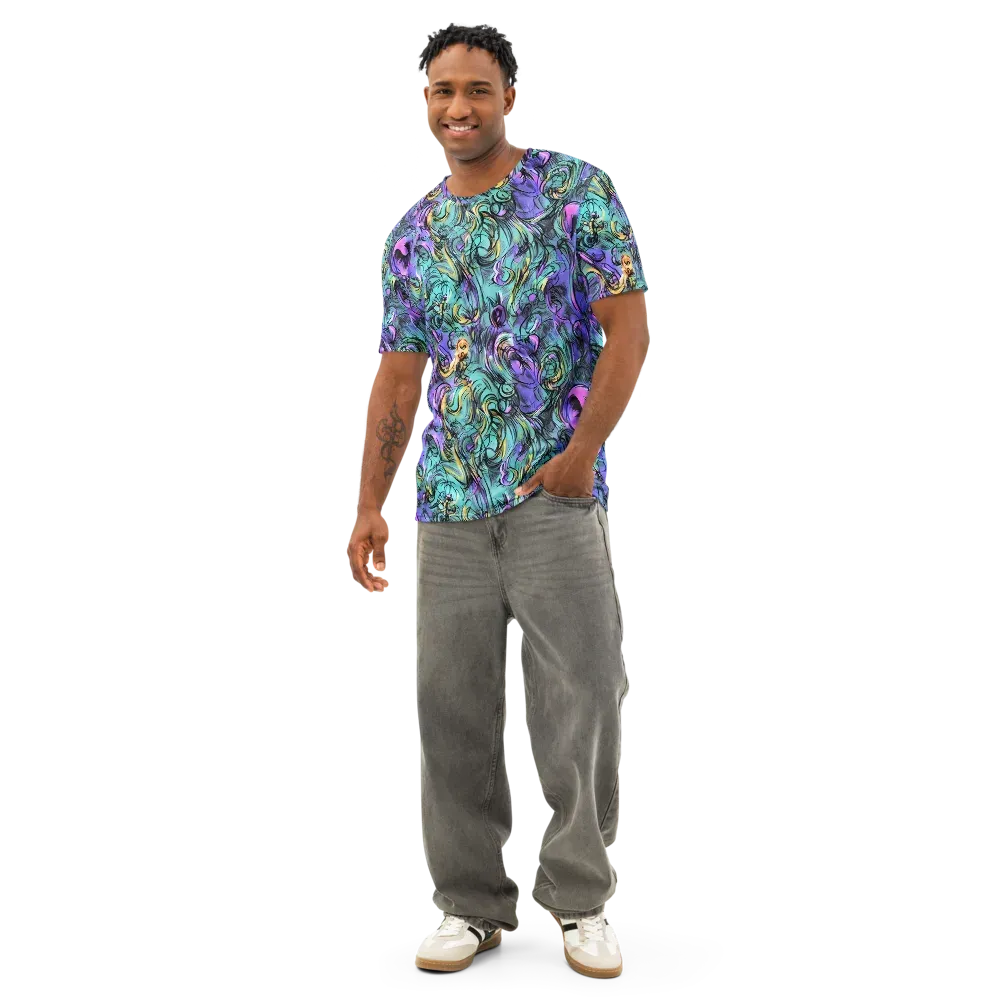 Dreamwave Botanica on Men's Cotton Crew Neck T-Shirt — Front