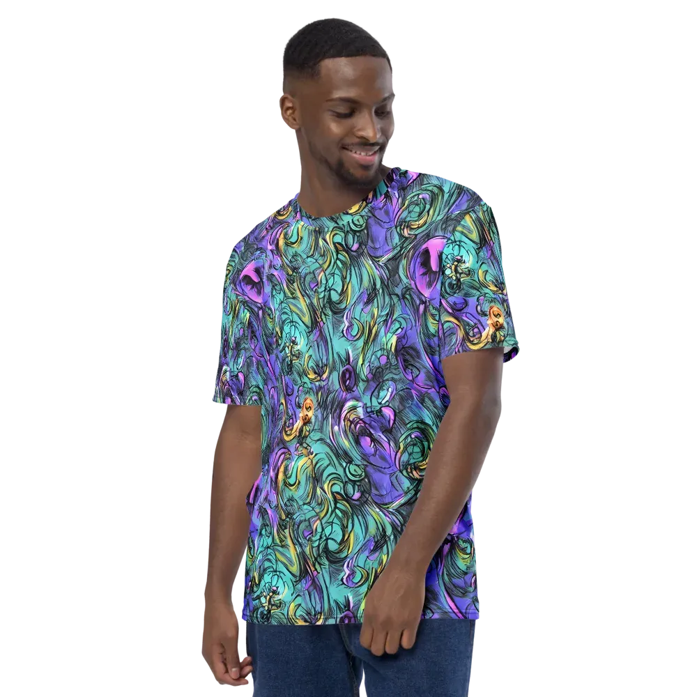 Dreamwave Botanica on Men's Crew Neck T-Shirt — Left