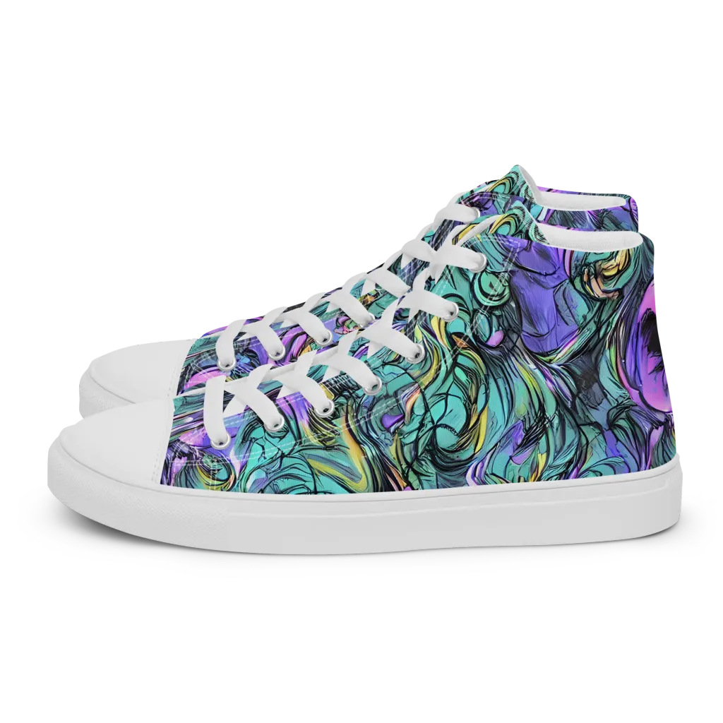 Dreamwave Botanica on Men's High Top Canvas Shoes — Left