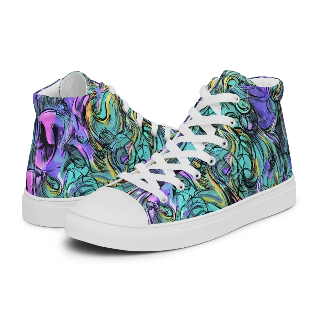 Dreamwave Botanica on Men's High Top Canvas Shoes — Left