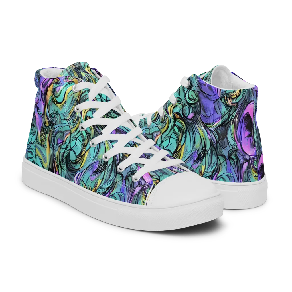 Dreamwave Botanica on Men's High Top Canvas Shoes — Right