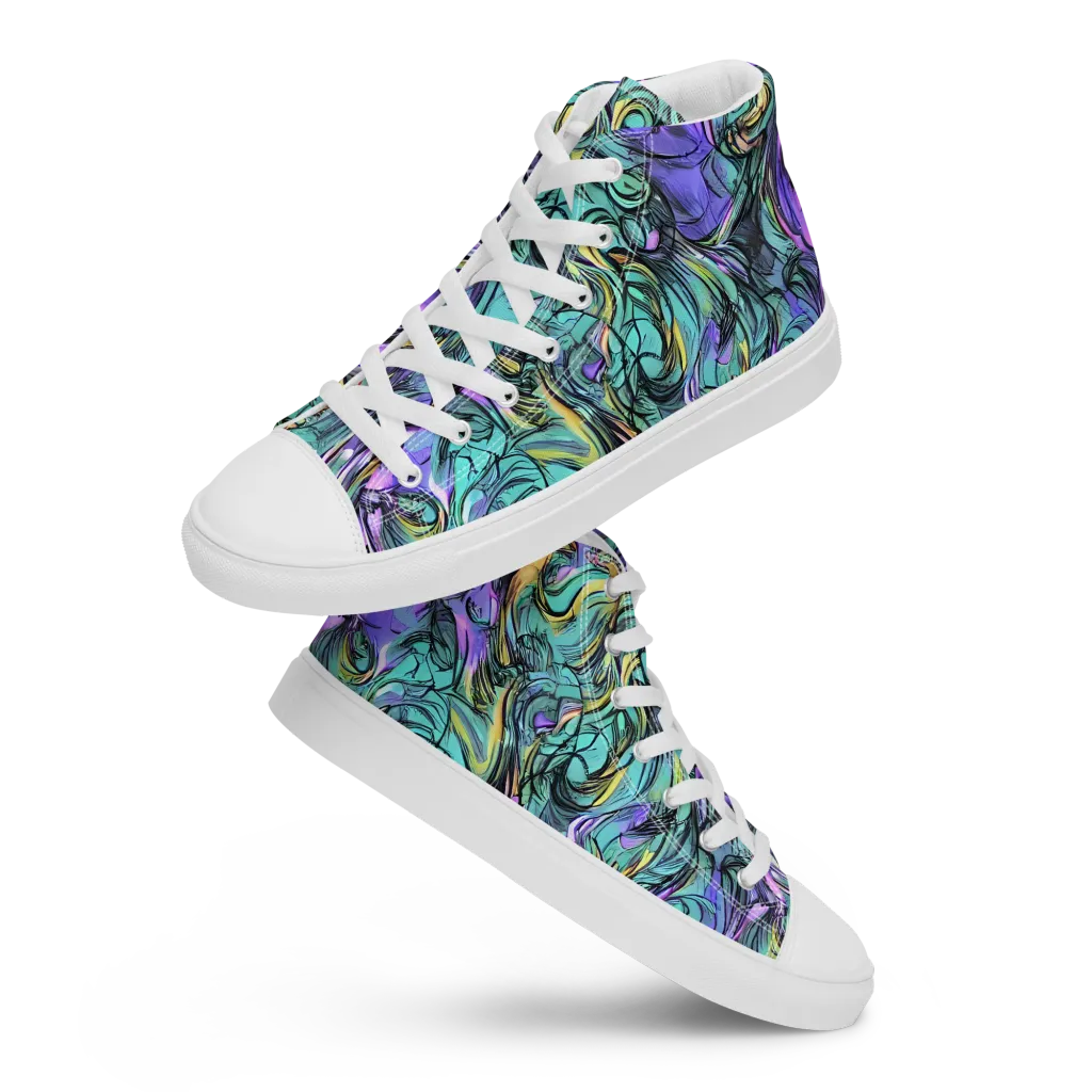 Dreamwave Botanica on Men's High Top Canvas Shoes — Front