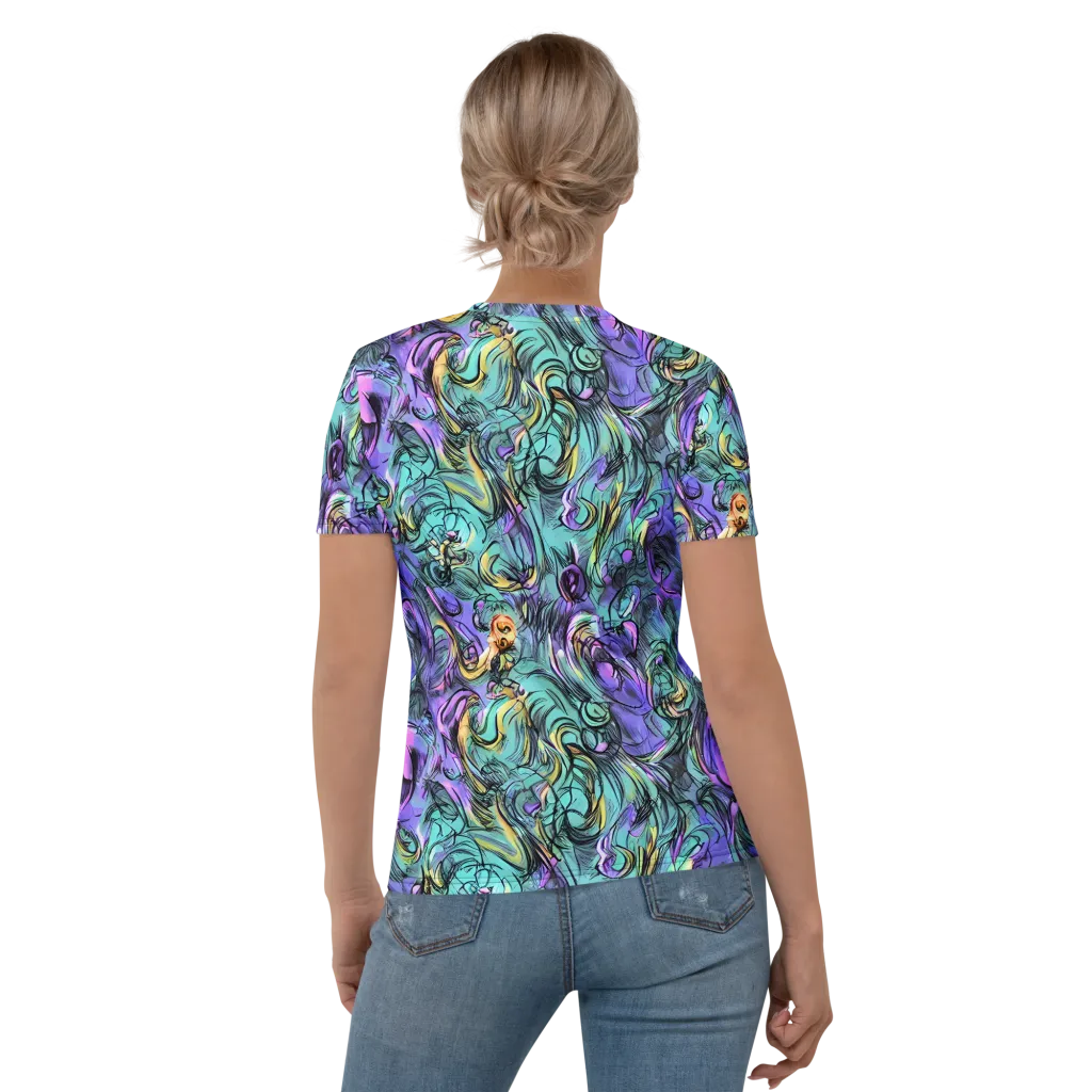 Dreamwave Botanica on Women's Crew Neck T-Shirt — Back