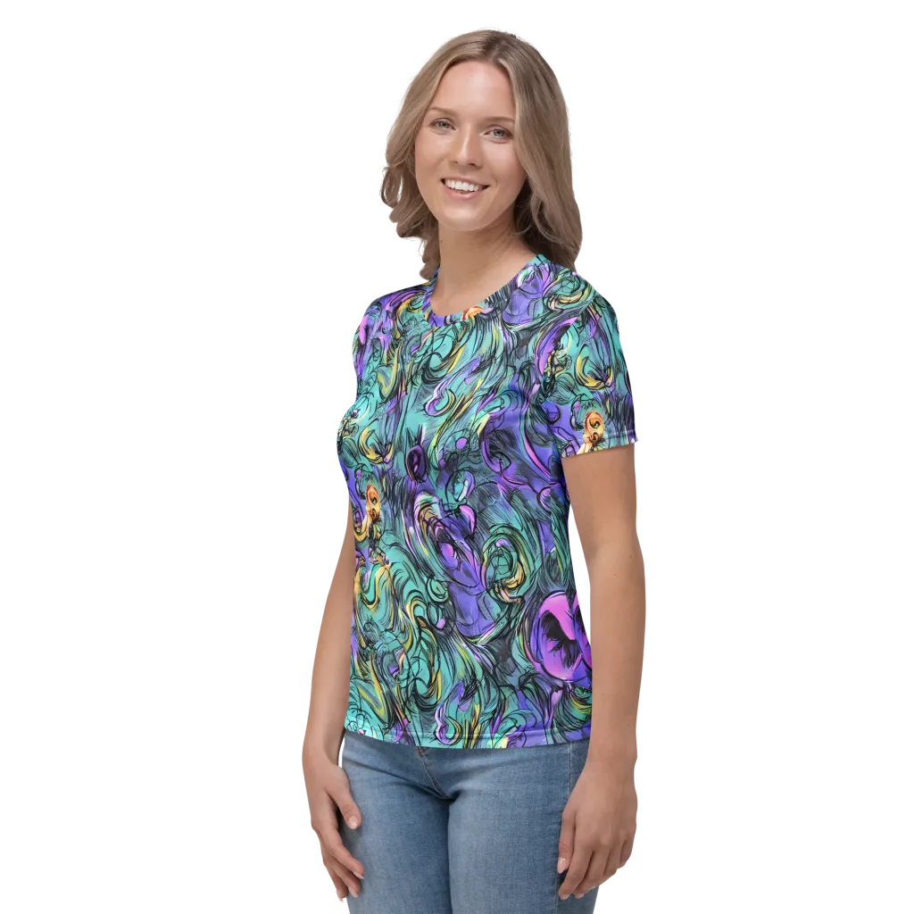Dreamwave Botanica on Women's Crew Neck T-Shirt — Left
