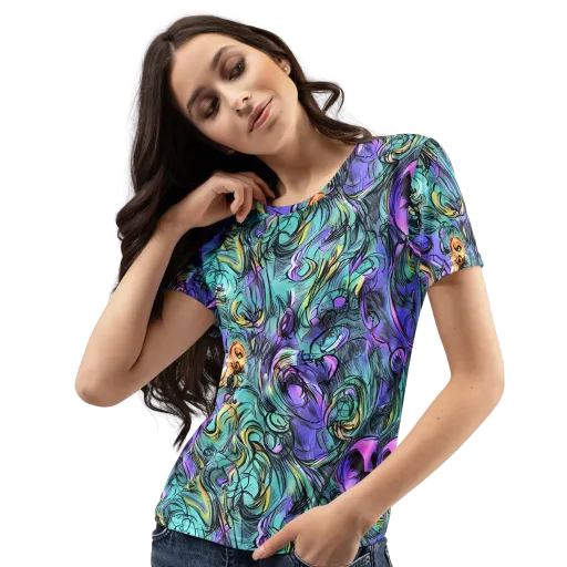 Dreamwave Botanica on a Women's Crew Neck T-Shirt