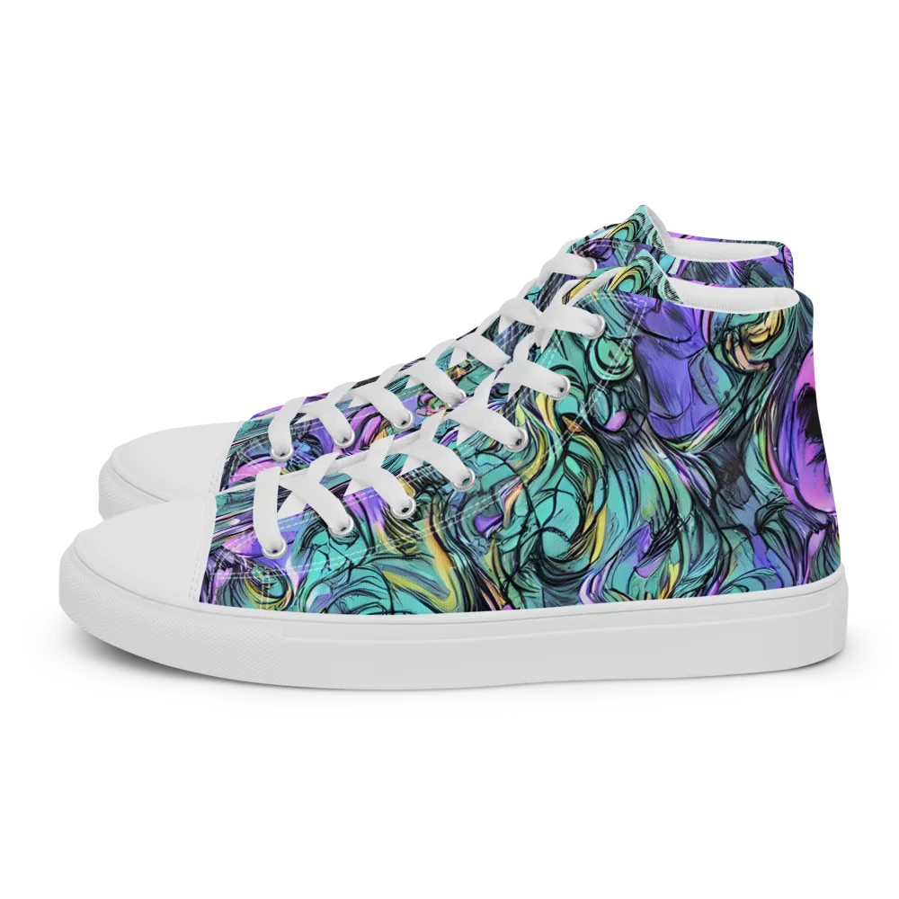 Dreamwave Botanica on Women's High Top Canvas Shoes — Left