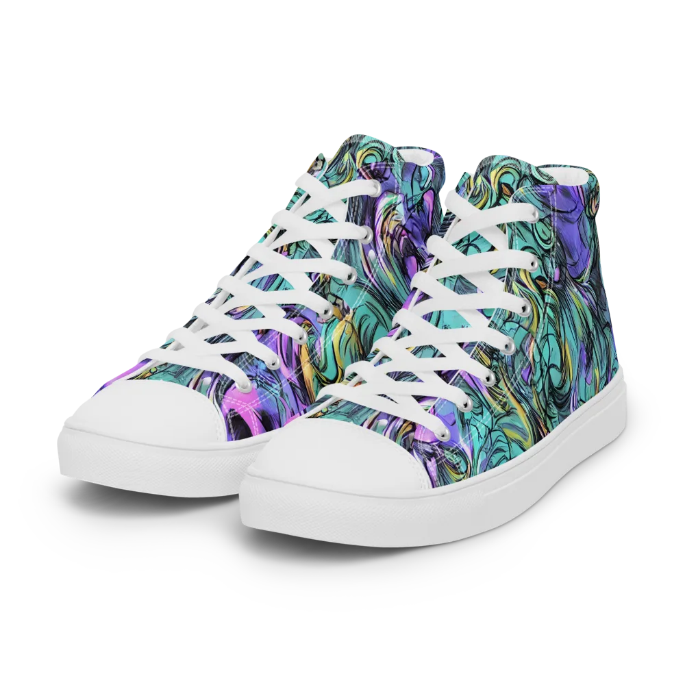 Dreamwave Botanica on Women's High Top Canvas Shoes — Left Front