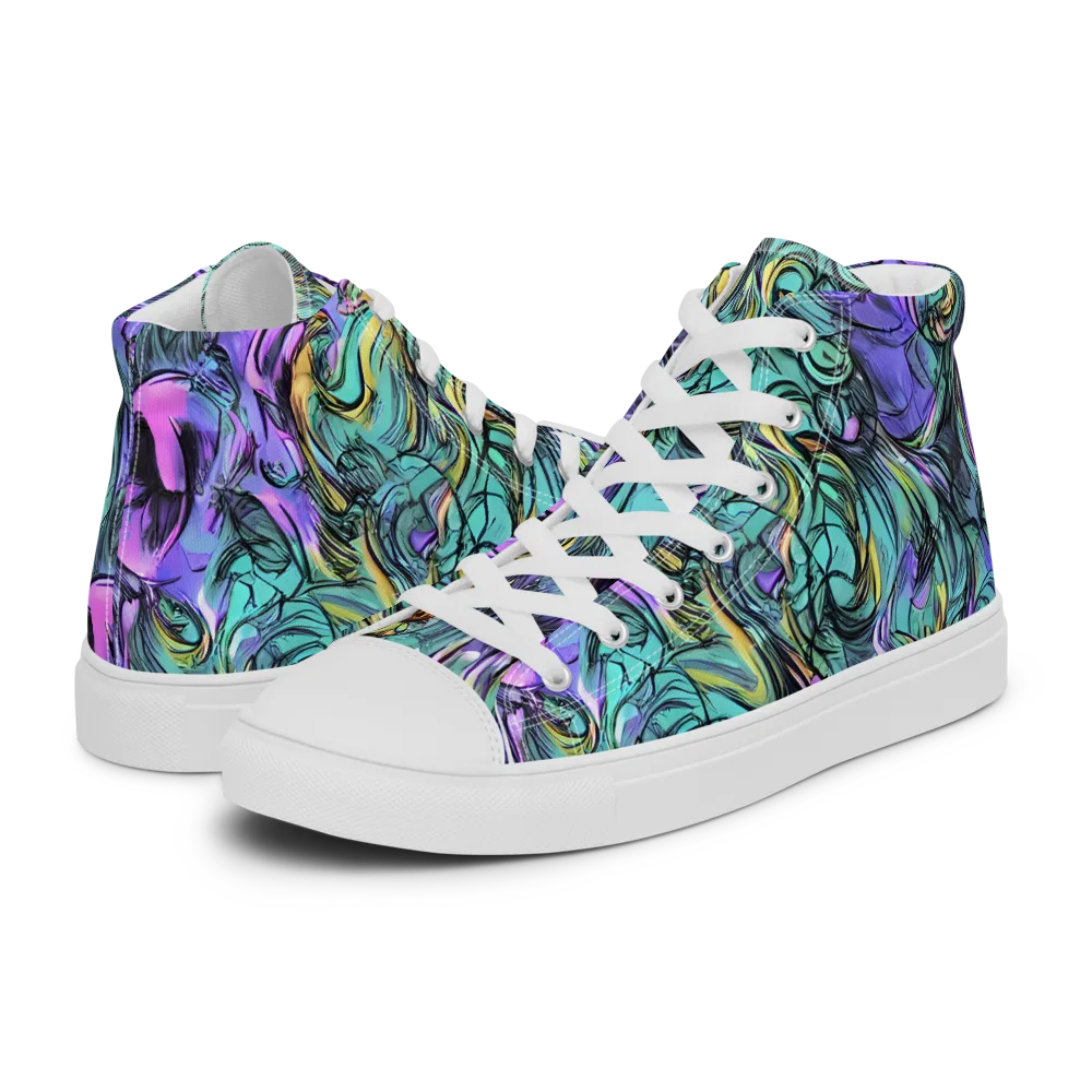 Dreamwave Botanica on Women's High Top Canvas Shoes — Left